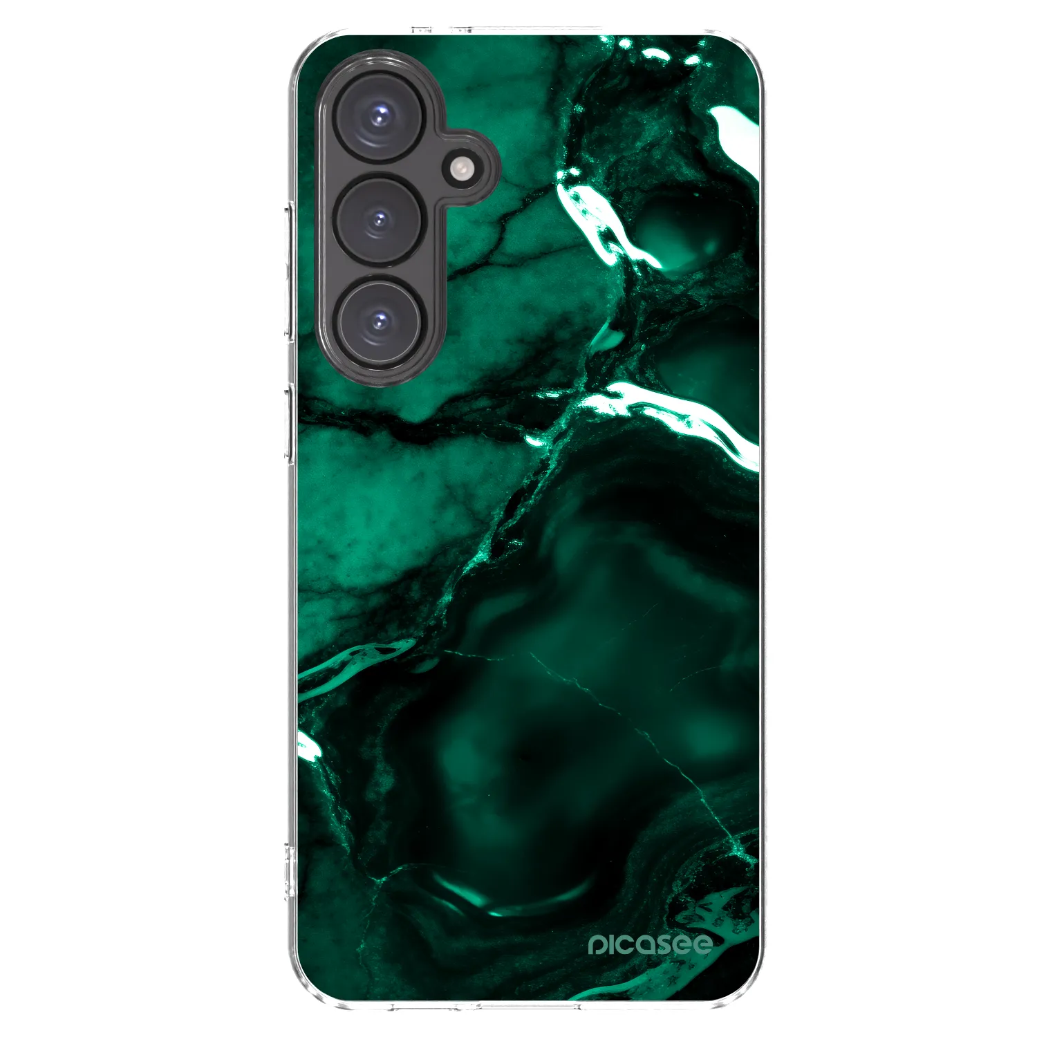 Picasee Samsung Galaxy S24 FE S721B Hülle - Transparentes Silikon - Dark emerald