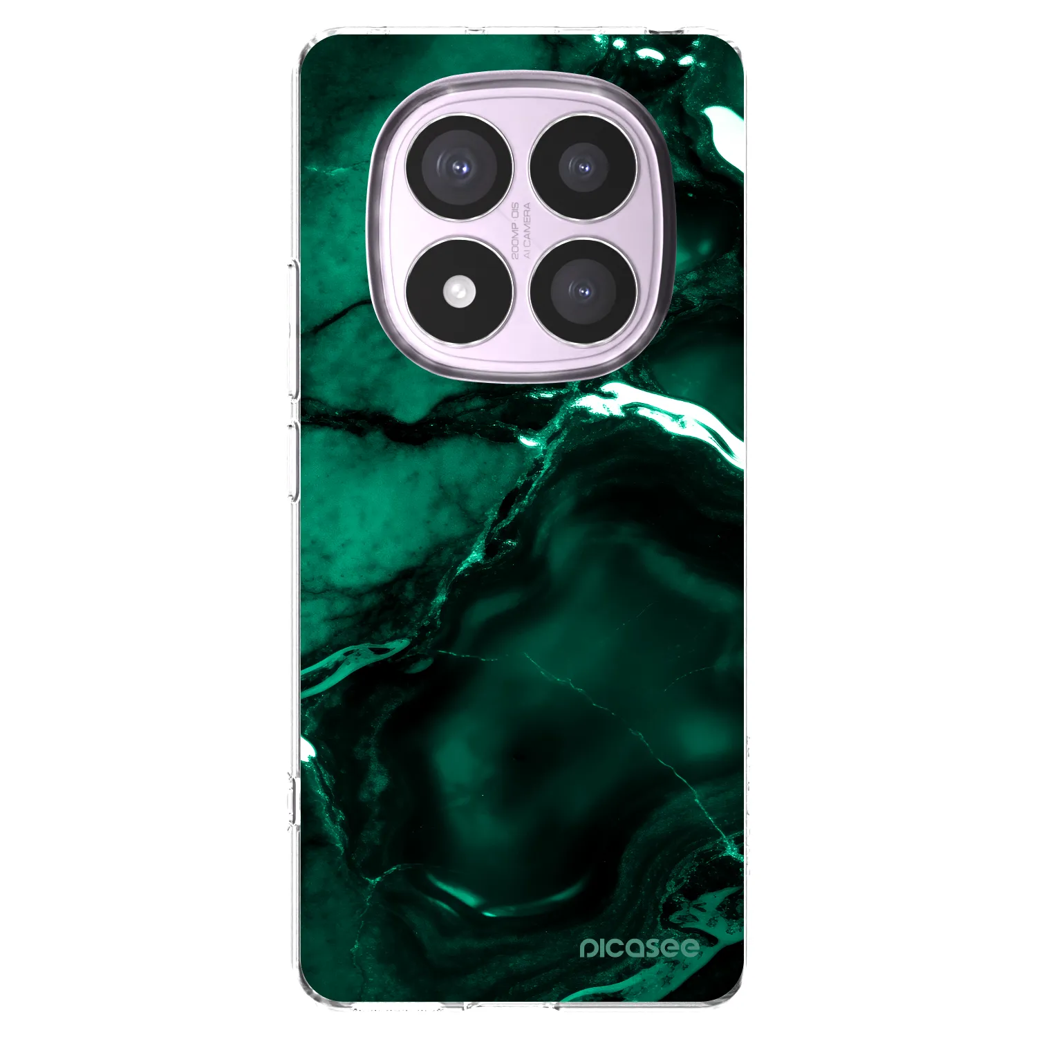 Picasee Xiaomi Redmi Note 14 Pro 5G Hülle - Transparentes Silikon - Dark emerald