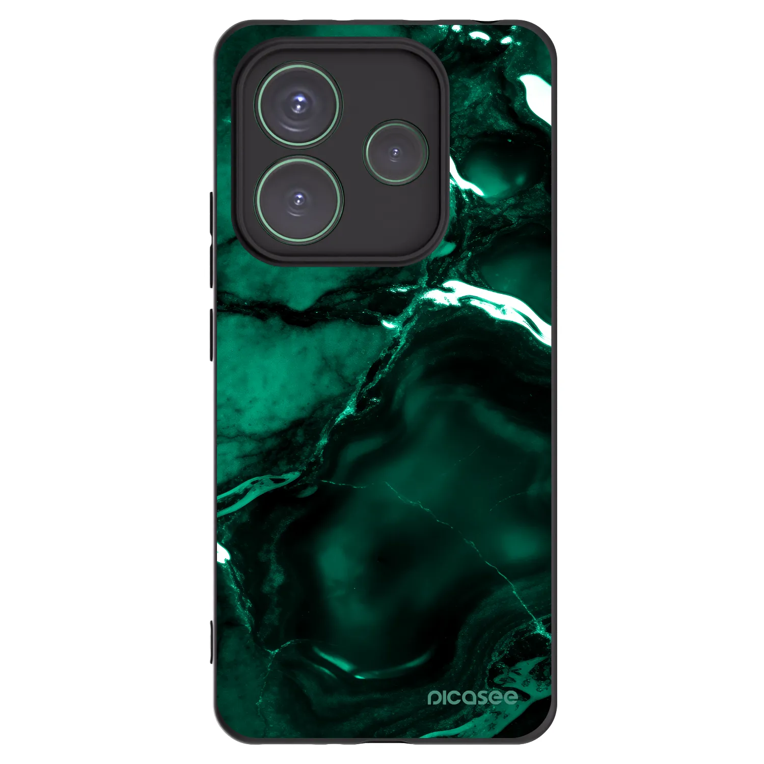 Picasee Xiaomi Redmi Note 14 5G Hülle - Schwarzes Silikon - Dark emerald