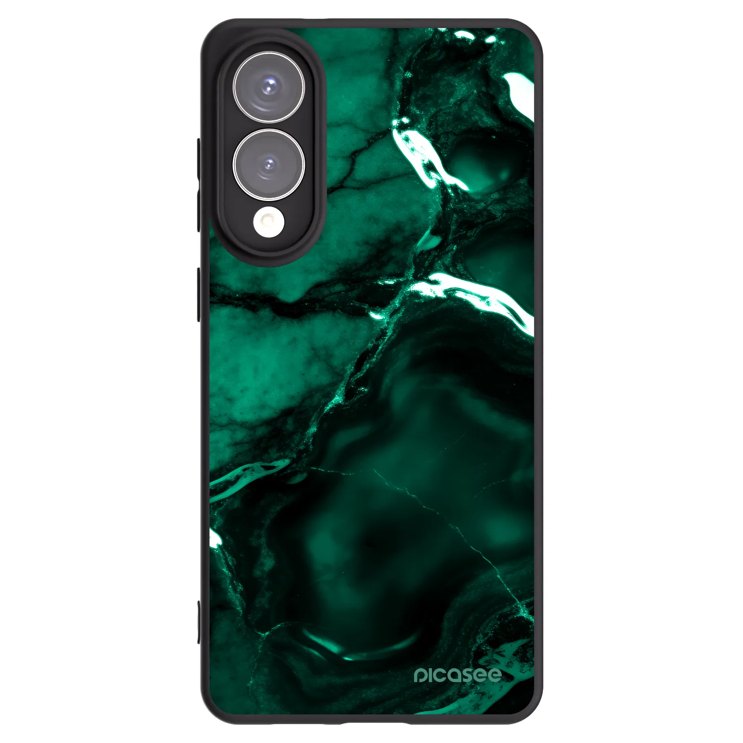 Picasee Samsung Galaxy S25 Edge 5G Hülle - Schwarzes Silikon - Dark emerald