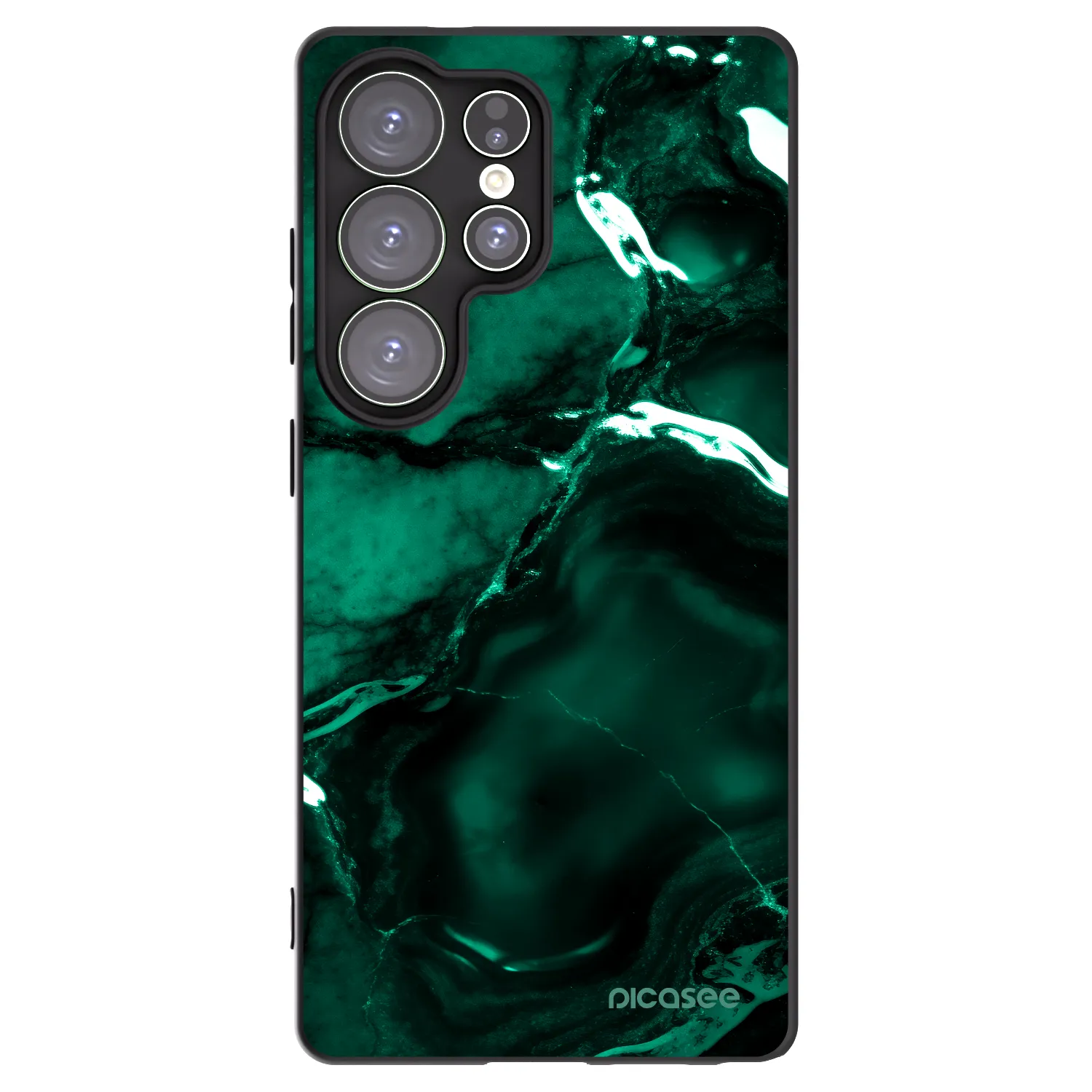 Picasee Samsung Galaxy S25 Ultra 5G Hülle - Schwarzes Silikon - Dark emerald
