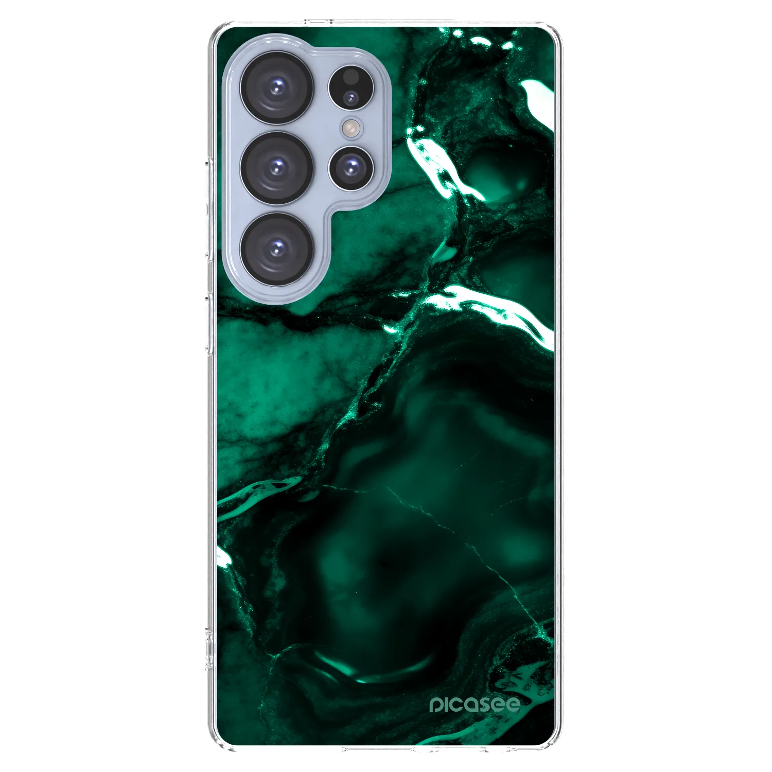 Picasee Samsung Galaxy S25 Ultra 5G Hülle - Transparentes Silikon - Dark emerald