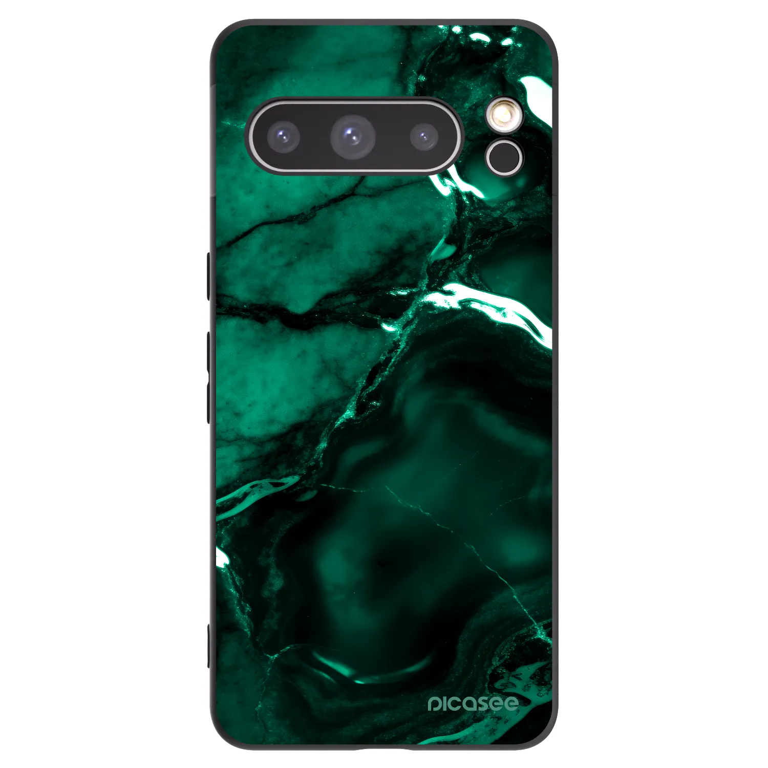 Picasee Google Pixel 8 Pro Hülle - Schwarzes Silikon - Dark emerald