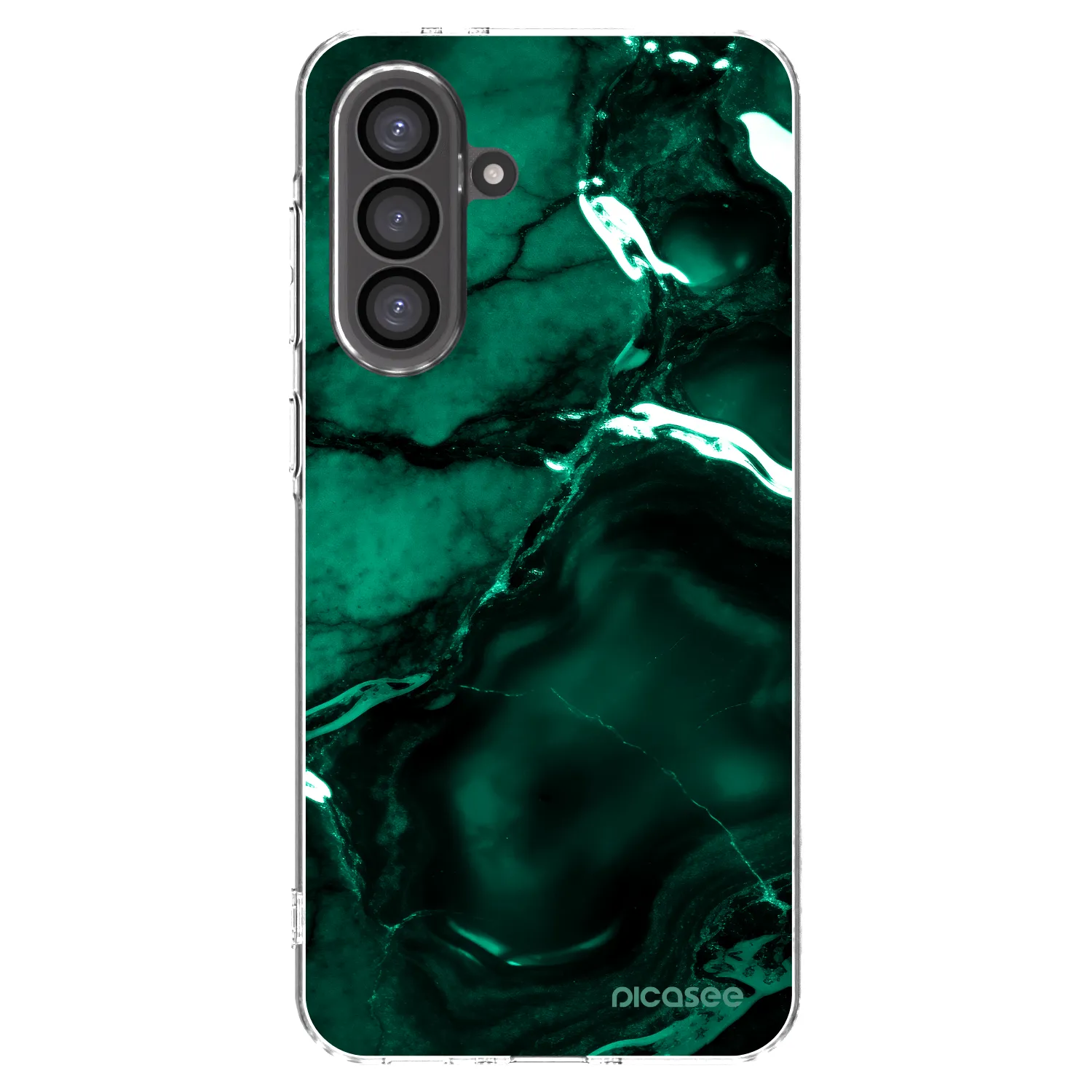Picasee Samsung Galaxy A56 5G A566B Hülle - Transparentes Silikon - Dark emerald