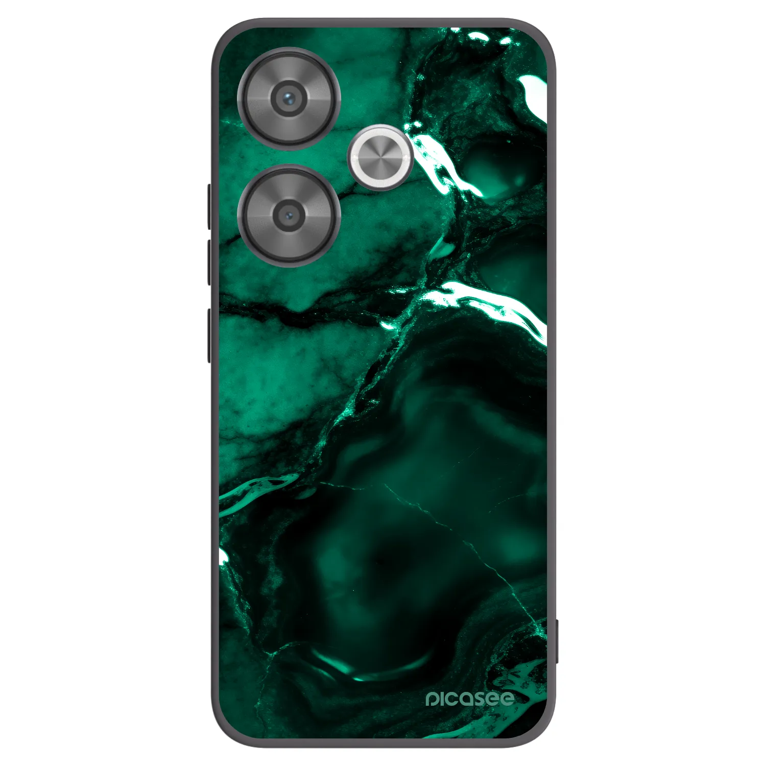 Picasee Xiaomi Poco F6 Hülle - Schwarzes Silikon - Dark emerald