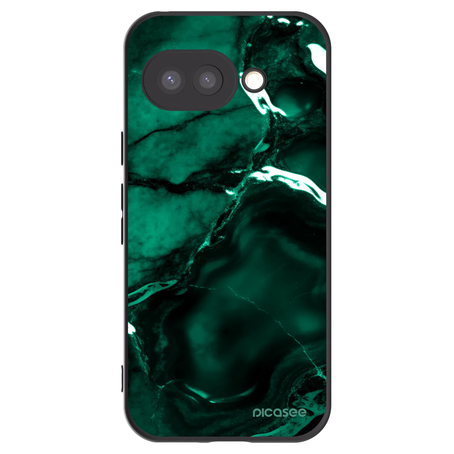 Picasee Google Pixel 9a Hülle - Schwarzes Silikon - Dark emerald