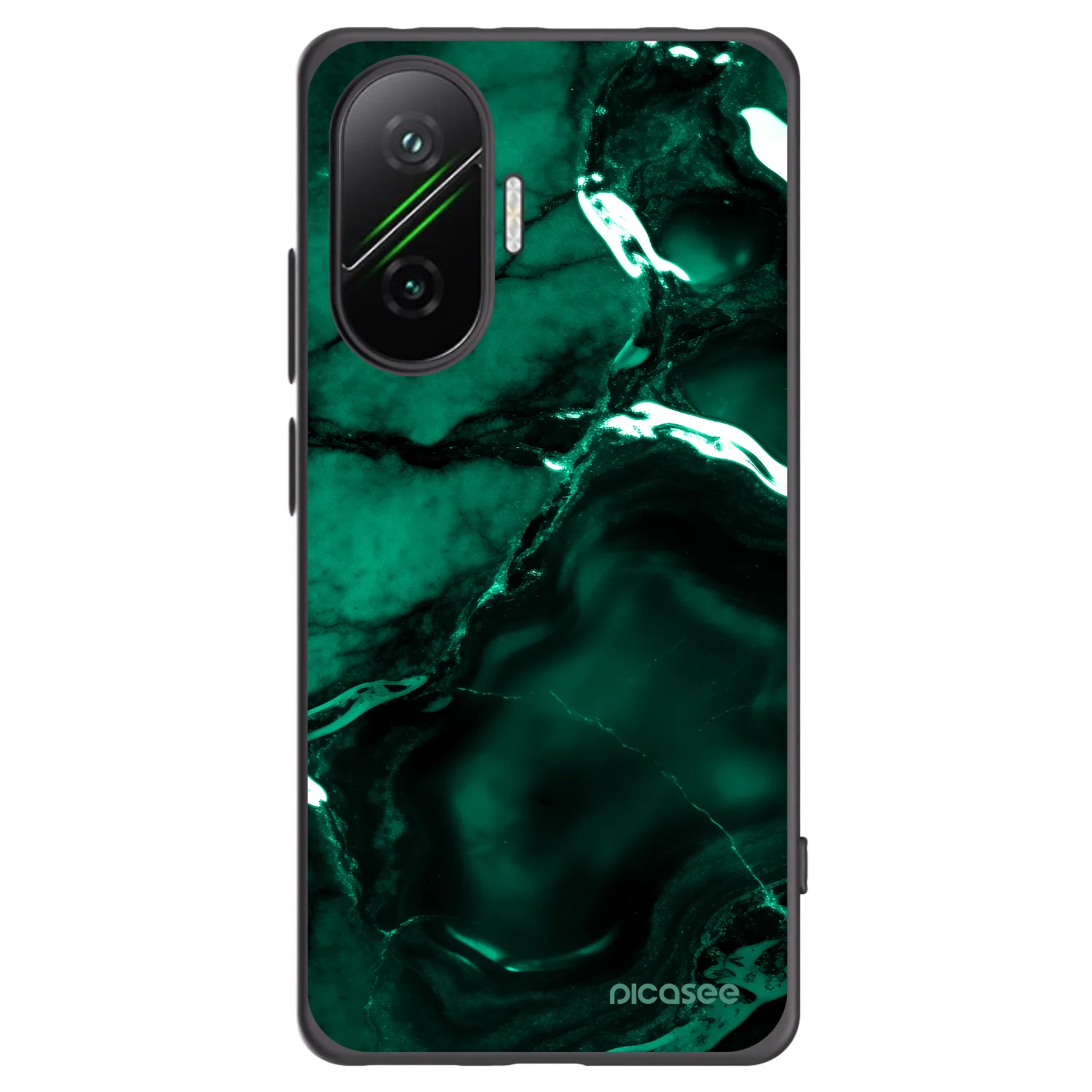Picasee Xiaomi Poco F7 5G Hülle - Schwarzes Silikon - Dark emerald