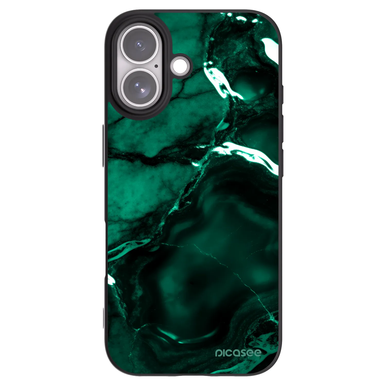 Picasee Apple iPhone 17 Hülle - Schwarzes Silikon - Dark emerald