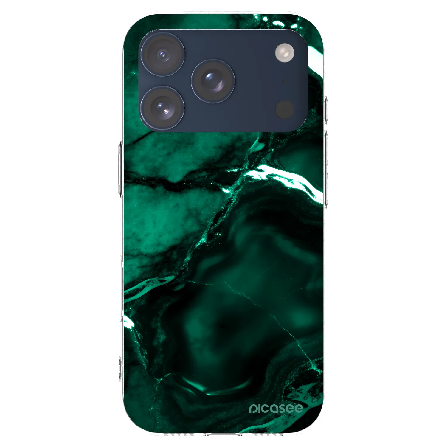 Picasee Apple iPhone 17 Pro Hülle - Transparentes Silikon - Dark emerald
