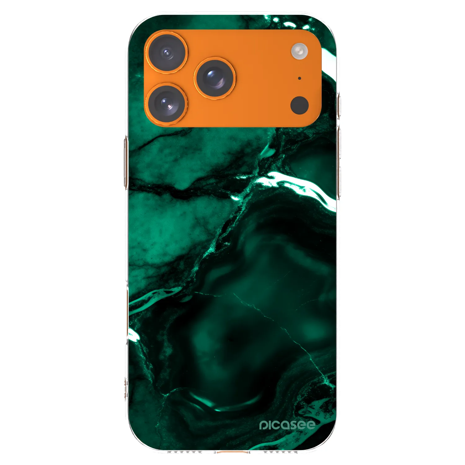 Picasee Apple iPhone 17 Pro Max Hülle - Transparentes Silikon - Dark emerald