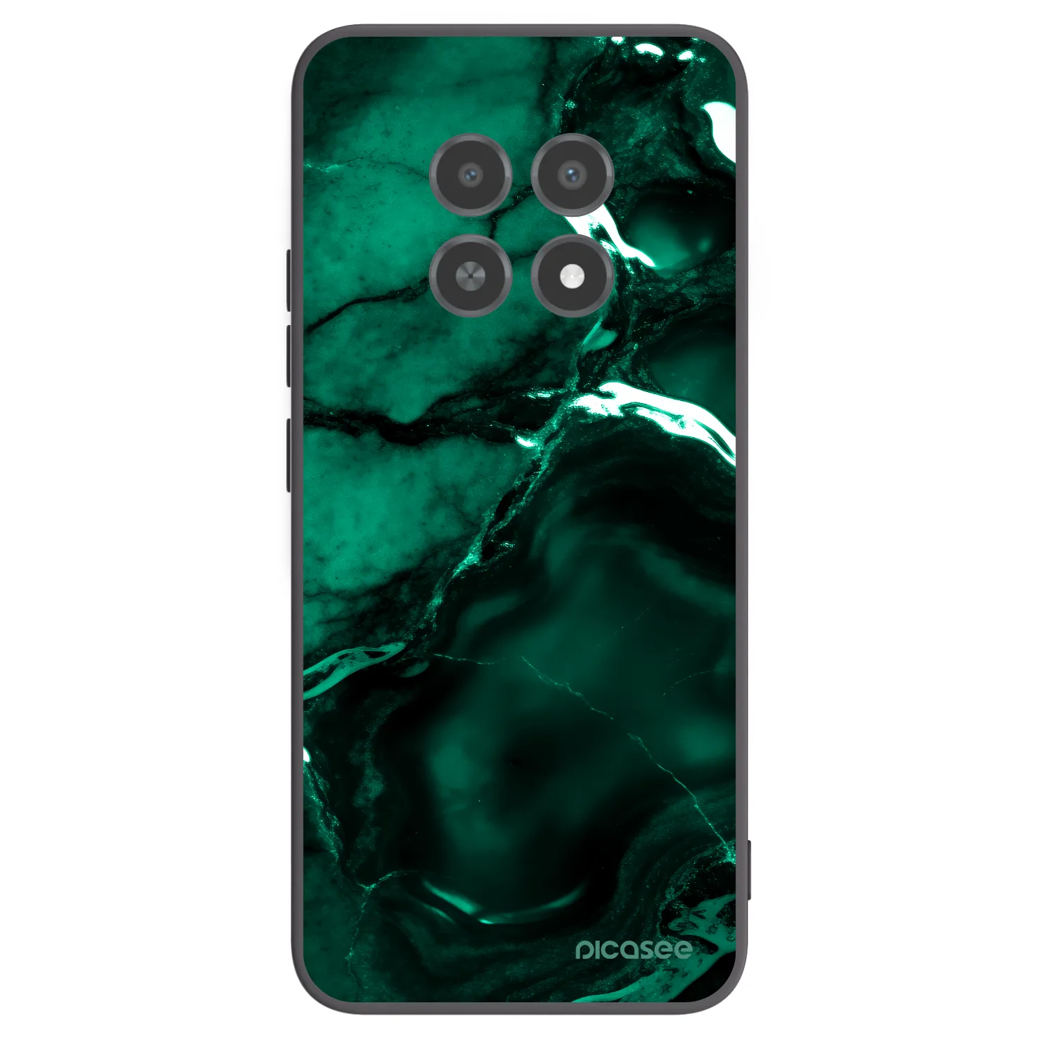 Picasee Realme 12X Hülle - Schwarzes Silikon - Dark emerald