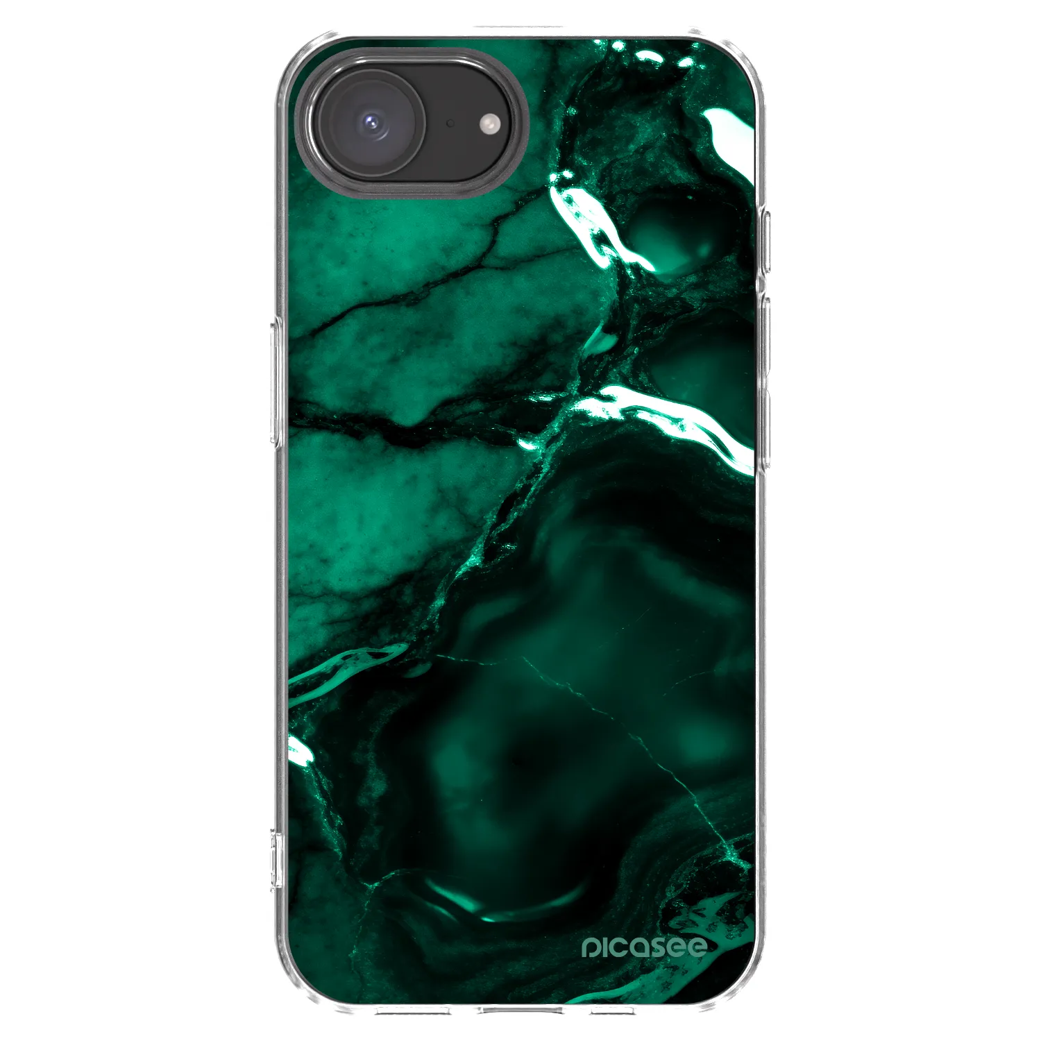 Picasee Apple iPhone 17e Hülle - Transparentes Silikon - Dark emerald