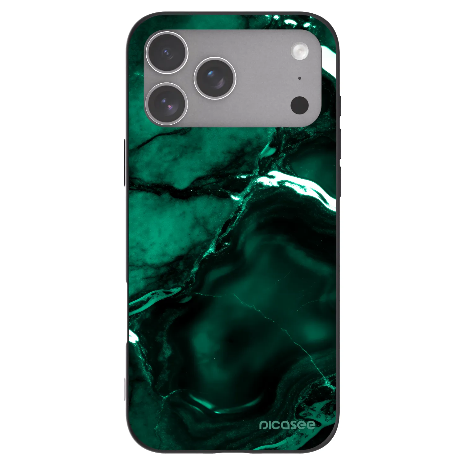 Picasee Apple iPhone 18 Pro Max Hülle - Schwarzes Silikon - Dark emerald