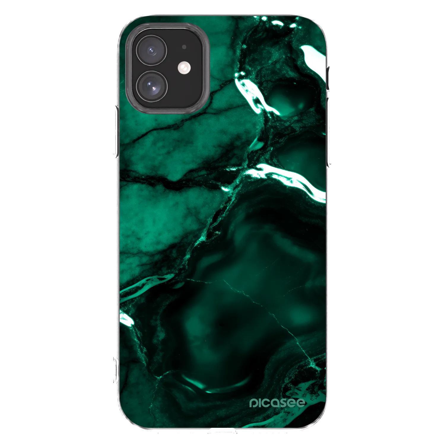 Picasee Apple iPhone 11 Hülle - Transparentes Silikon - Dark emerald