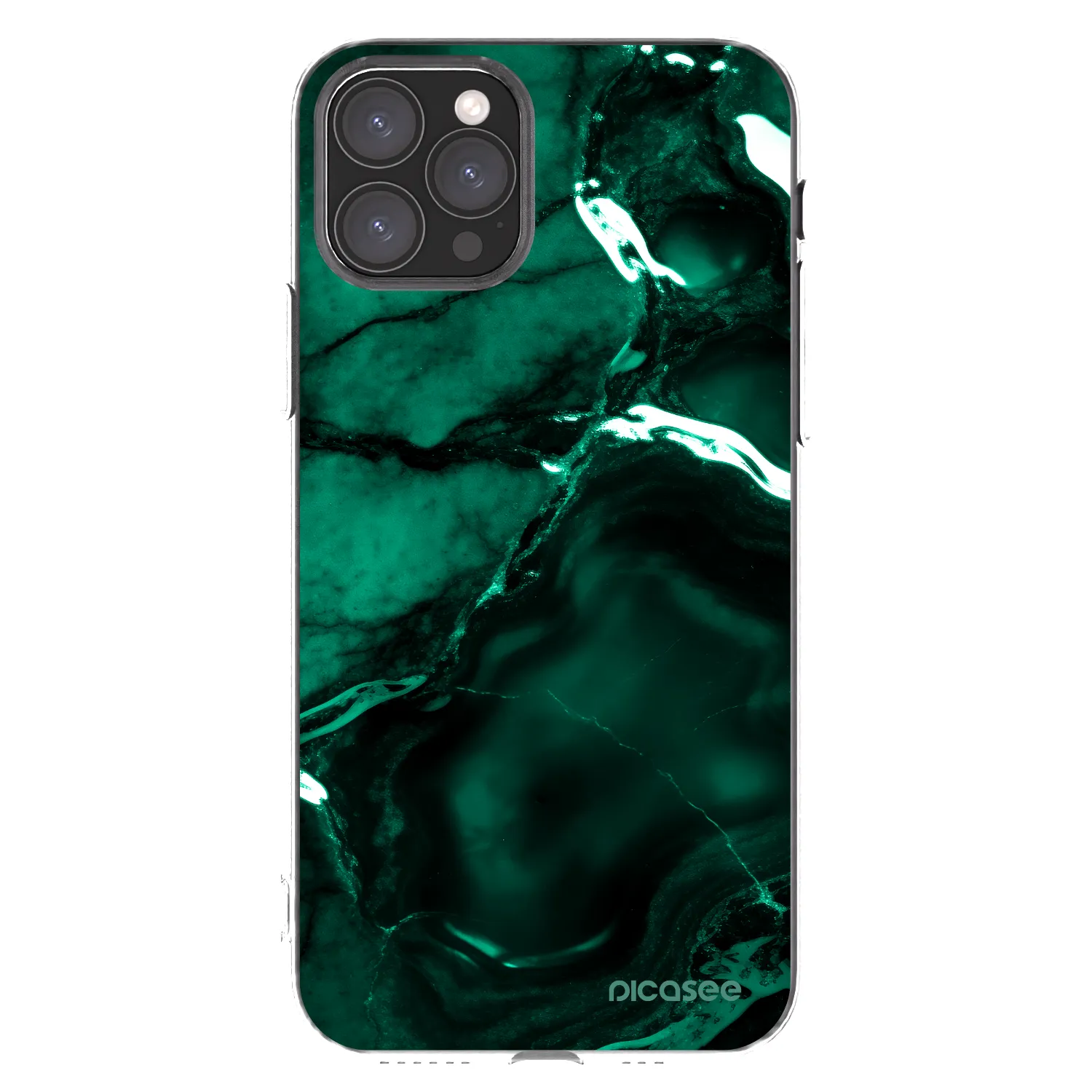 Picasee Apple iPhone 11 Pro Hülle - Transparentes Silikon - Dark emerald