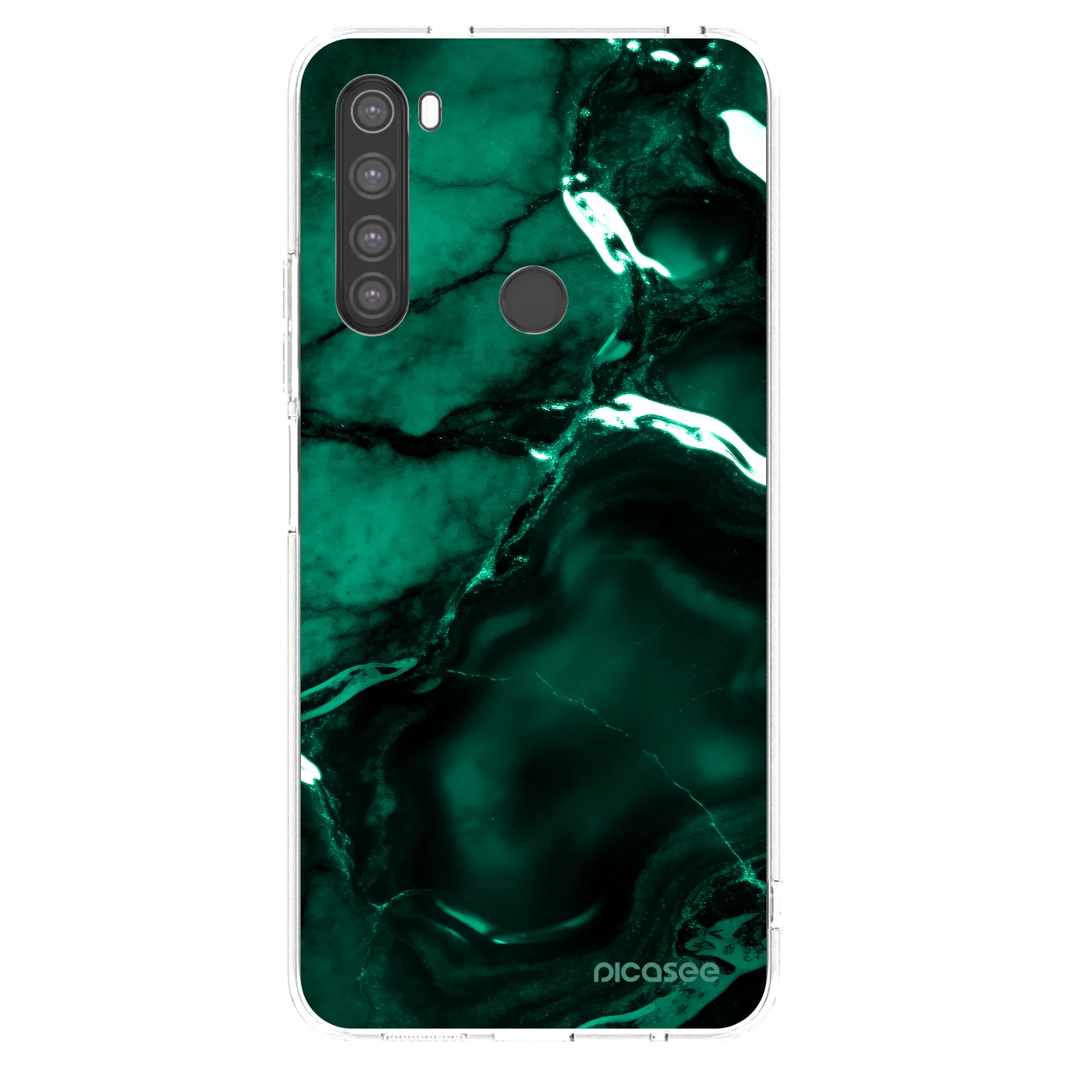 Picasee Xiaomi Redmi Note 8 Hülle - Transparentes Silikon - Dark emerald