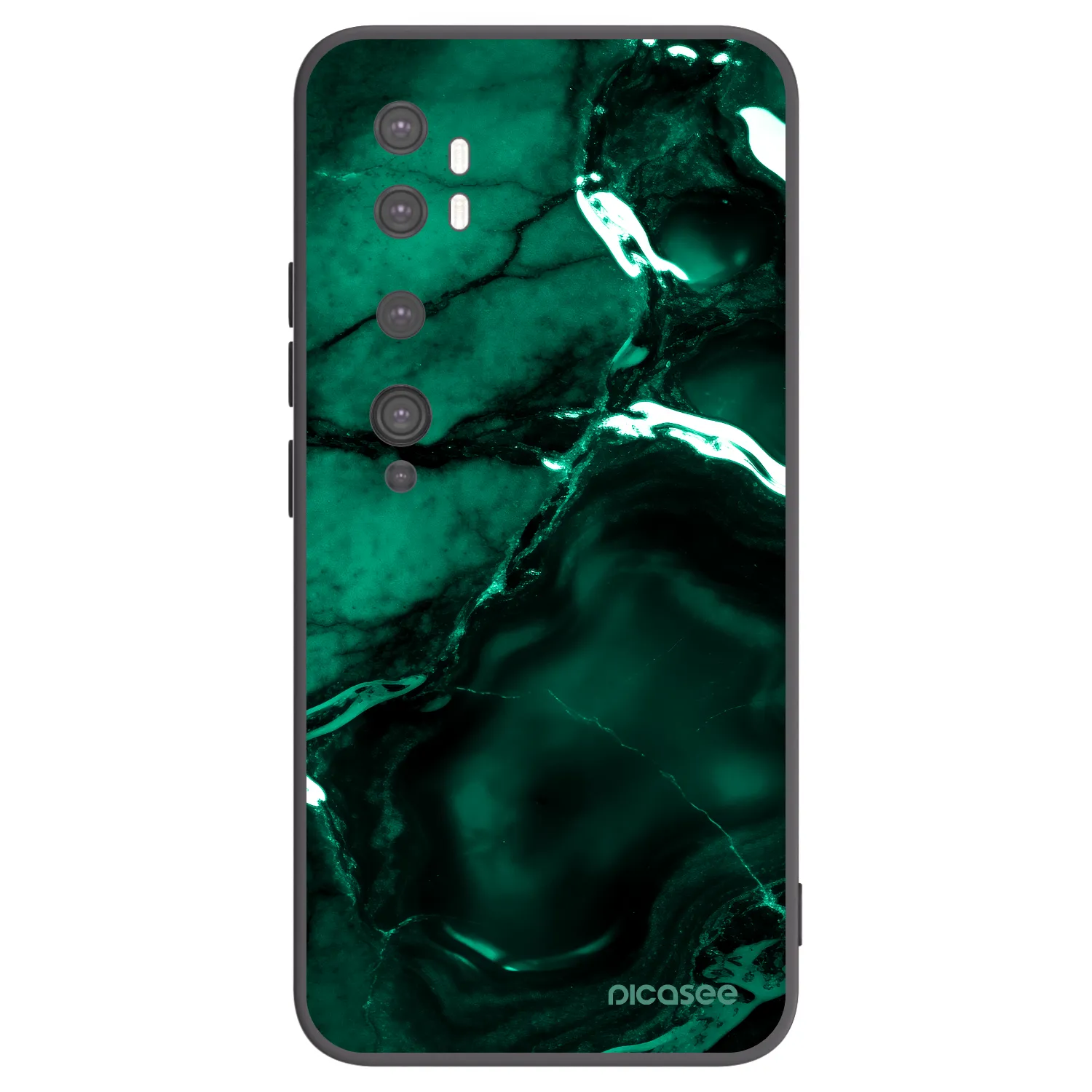 Picasee Xiaomi Mi Note 10 (Pro) Hülle - Schwarzes Silikon - Dark emerald