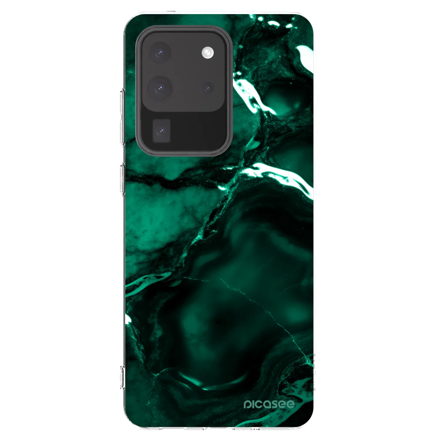 Picasee Samsung Galaxy S20 Ultra 5G G988F Hülle - Transparentes Silikon - Dark emerald