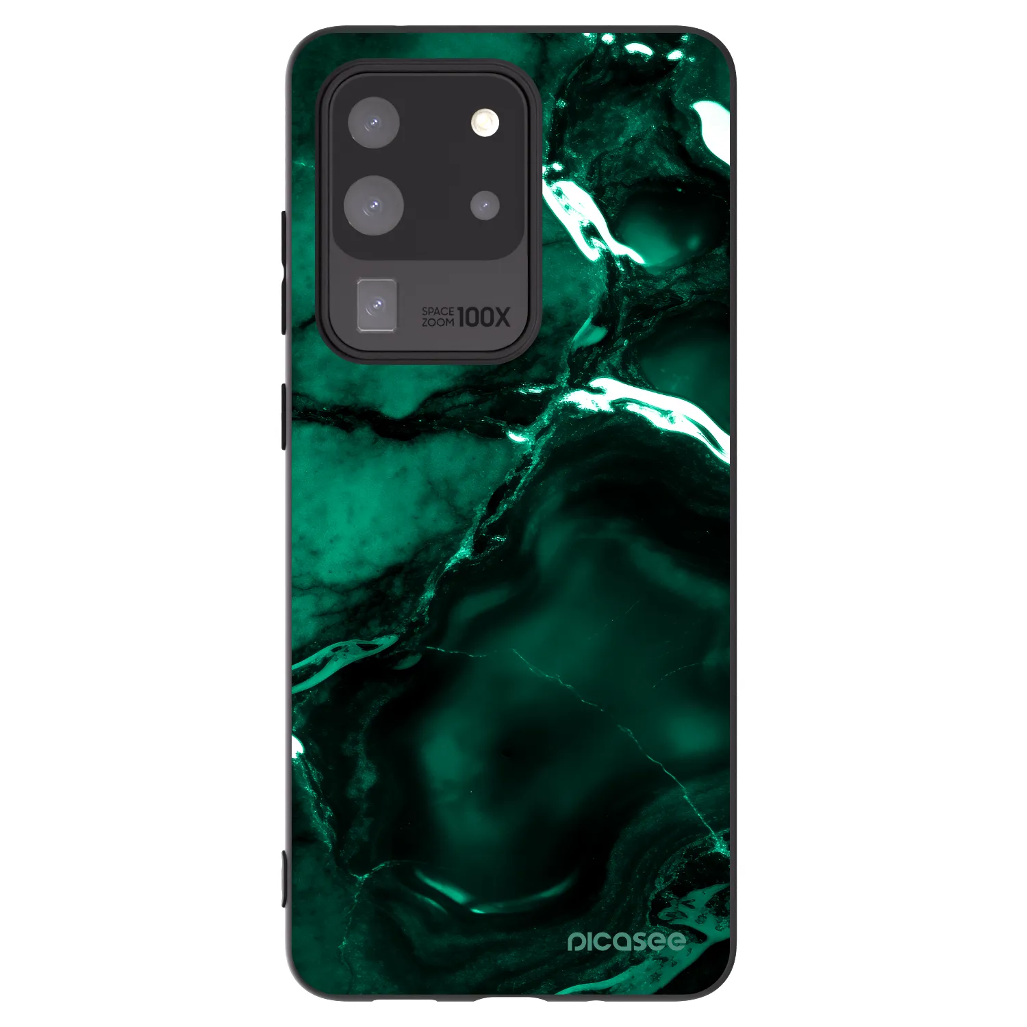 Picasee Samsung Galaxy S20 Ultra 5G G988F Hülle - Schwarzes Silikon - Dark emerald