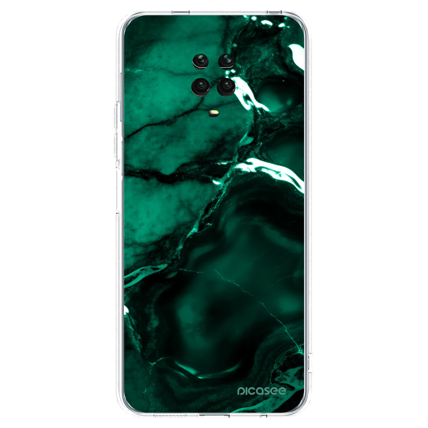 Picasee Xiaomi Redmi Note 9S Hülle - Transparentes Silikon - Dark emerald
