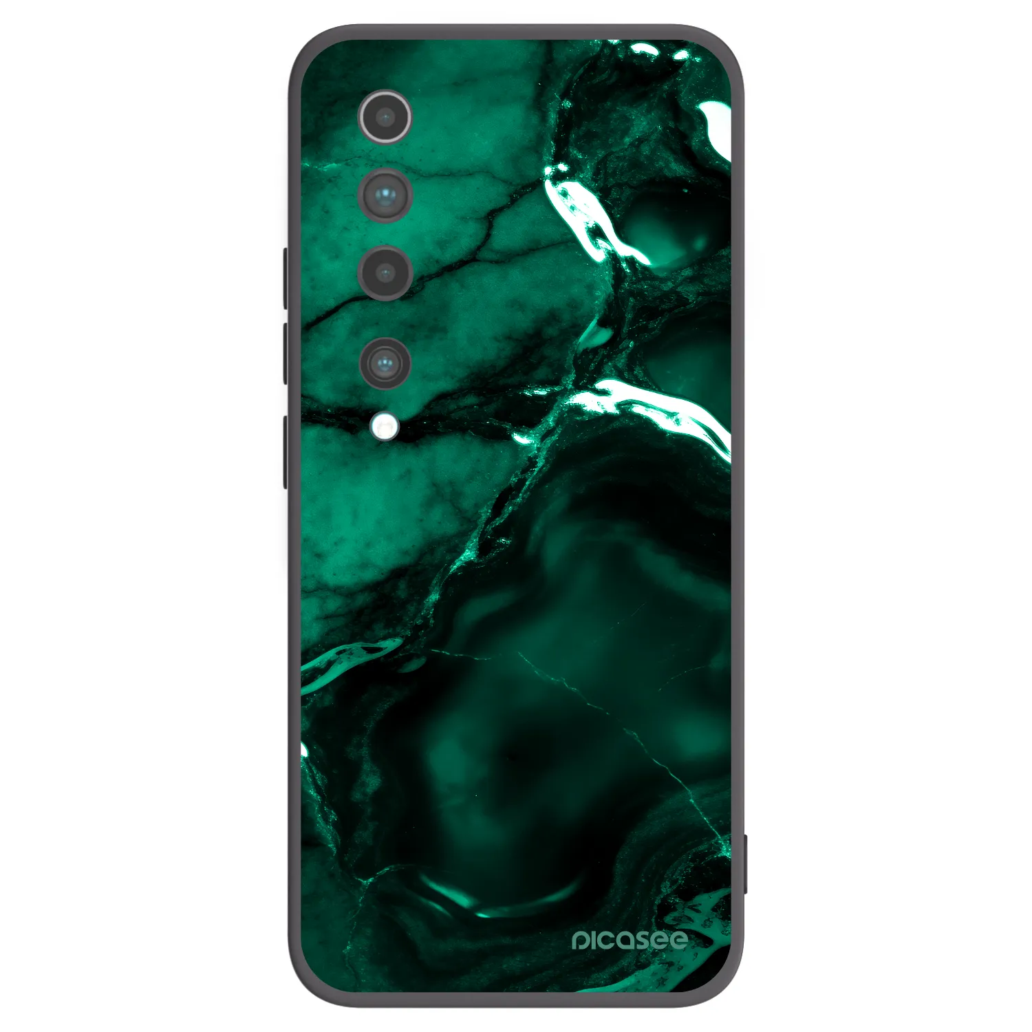 Picasee Xiaomi Mi 10 Hülle - Schwarzes Silikon - Dark emerald