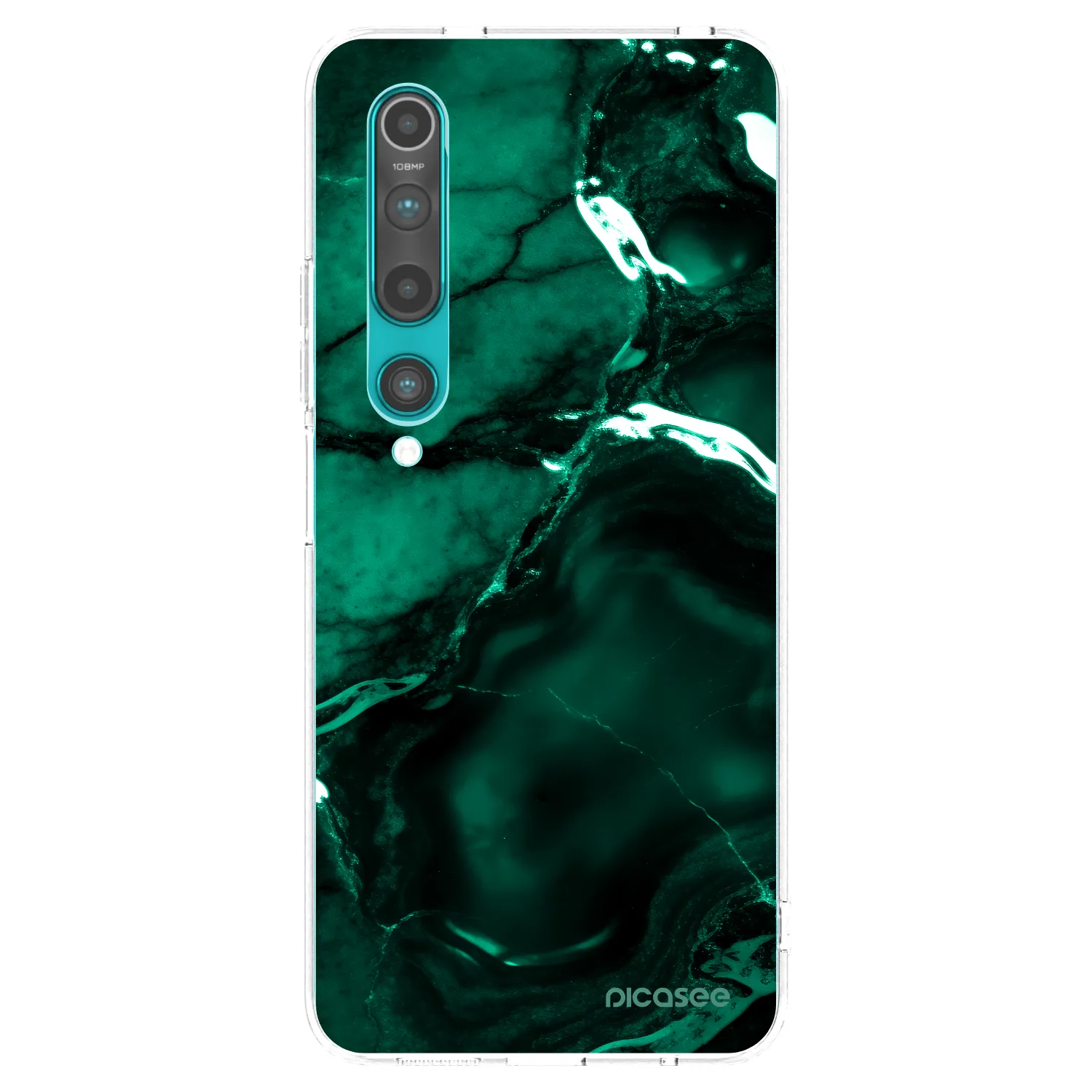 Picasee Xiaomi Mi 10 Hülle - Transparentes Silikon - Dark emerald