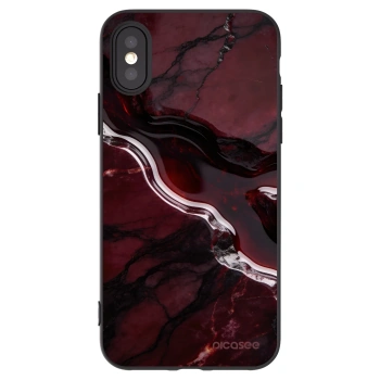 Picasee Apple iPhone X/XS Hülle - Schwarzes Silikon - Cherry stone