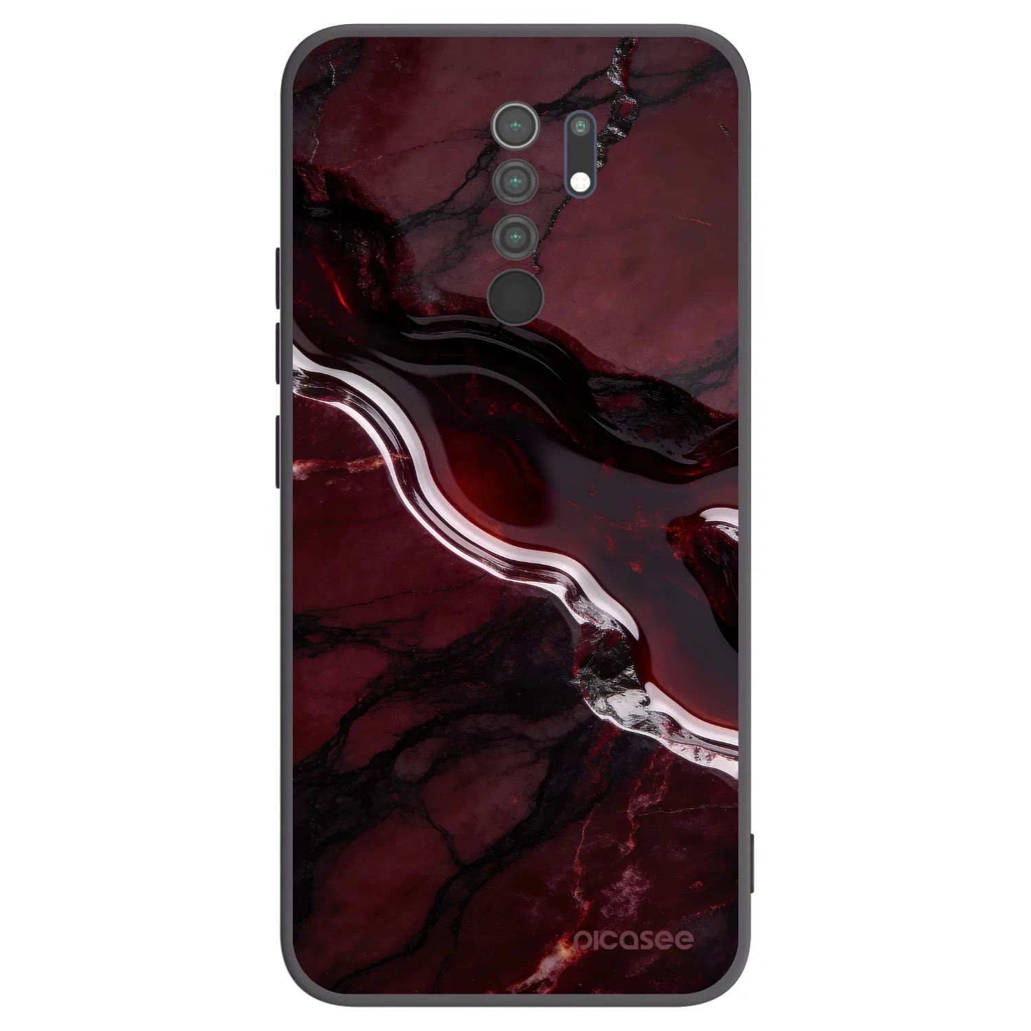 Picasee Xiaomi Redmi 9 Hülle - Schwarzes Silikon - Cherry stone
