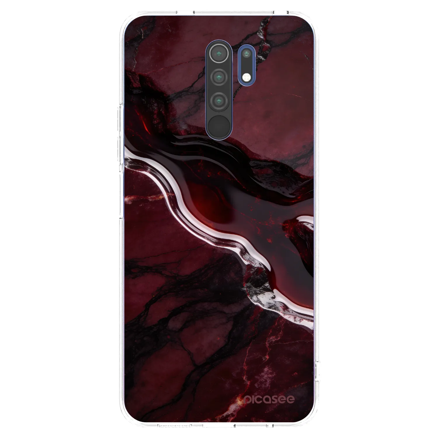 Picasee Xiaomi Redmi 9 Hülle - Transparentes Silikon - Cherry stone