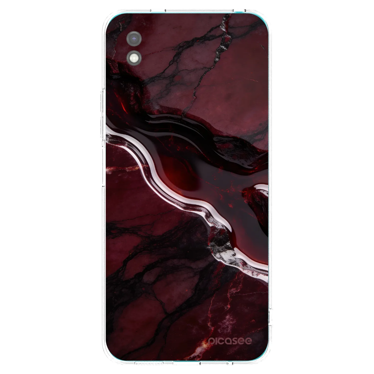 Picasee Xiaomi Redmi 9A Hülle - Schwarzes Silikon - Cherry stone