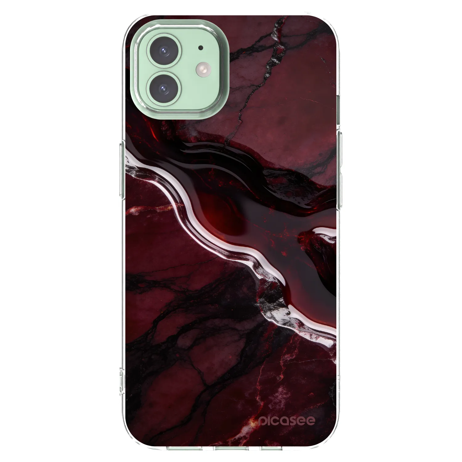 Picasee Apple iPhone 12 Hülle - Transparentes Silikon - Cherry stone