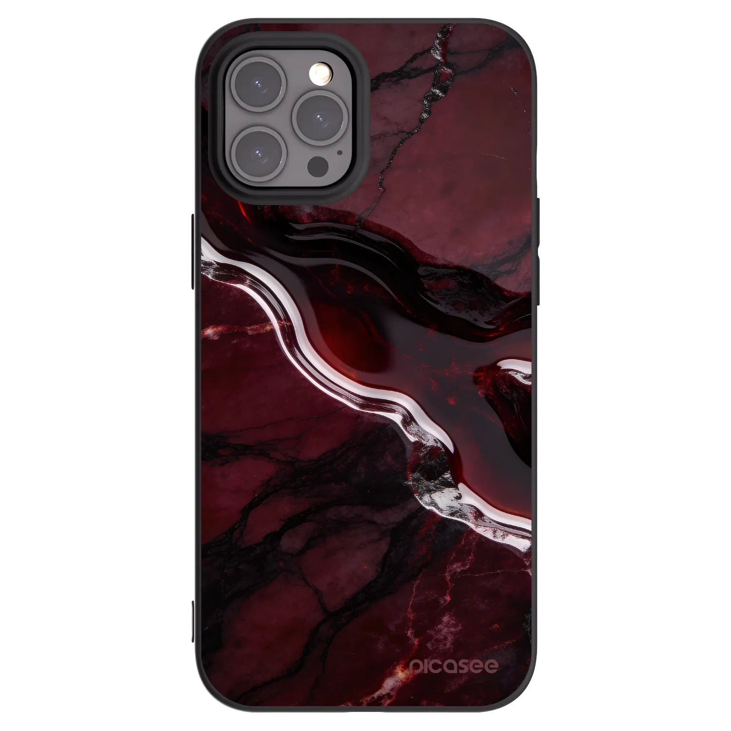 Picasee Apple iPhone 12 Pro Max Hülle - Schwarzes Silikon - Cherry stone