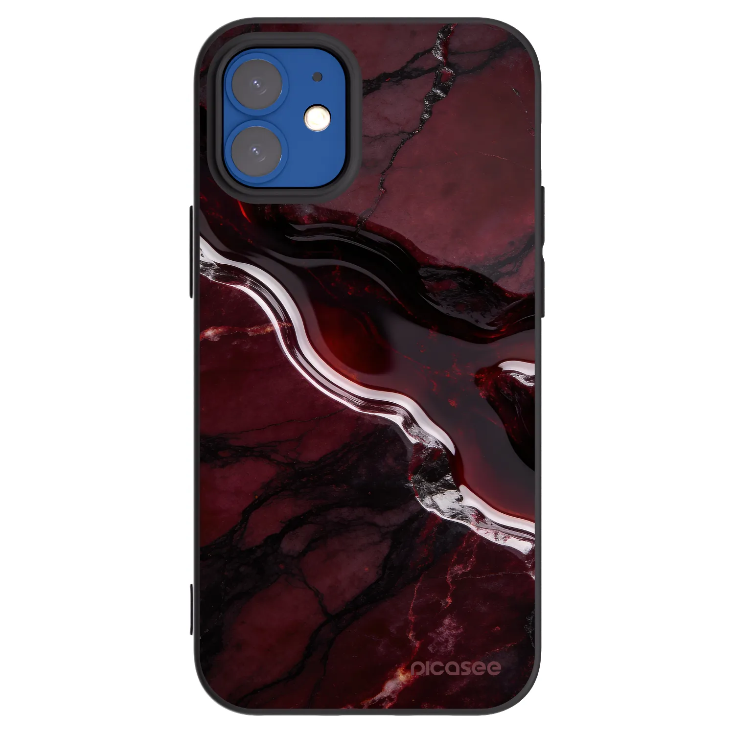 Picasee Apple iPhone 12 mini Hülle - Schwarzes Silikon - Cherry stone