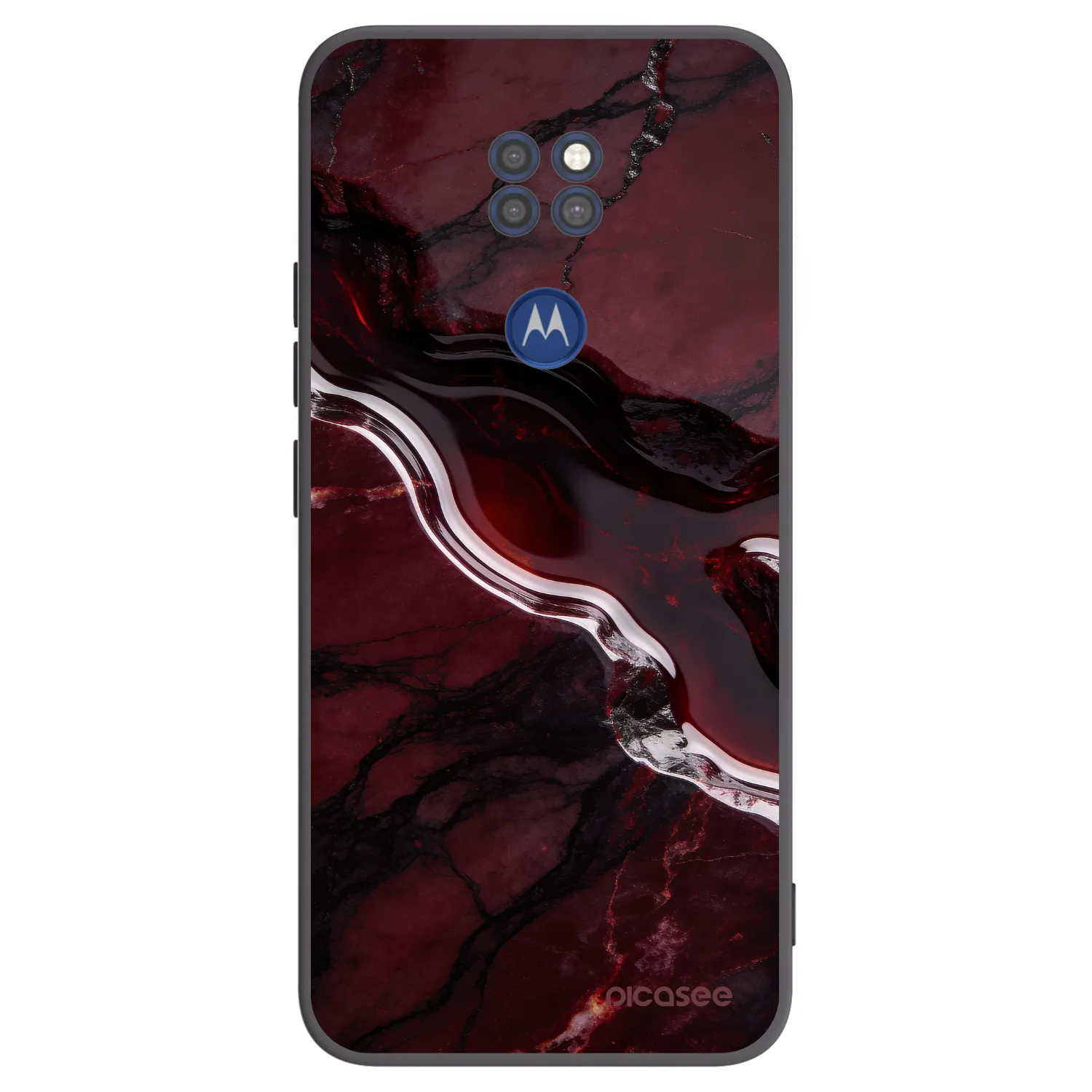 Picasee Motorola Moto G9 Play Hülle - Schwarzes Silikon - Cherry stone