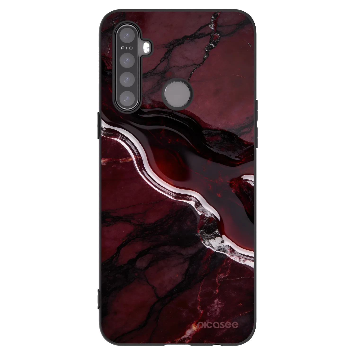 Picasee Realme 5 Hülle - Schwarzes Silikon - Cherry stone