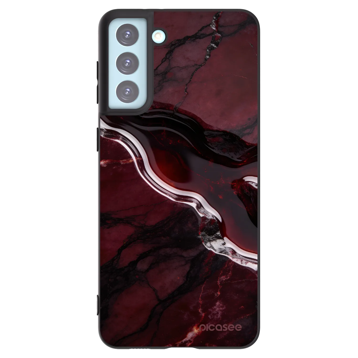 Picasee Samsung Galaxy S21+ 5G G996F Hülle - Schwarzes Silikon - Cherry stone