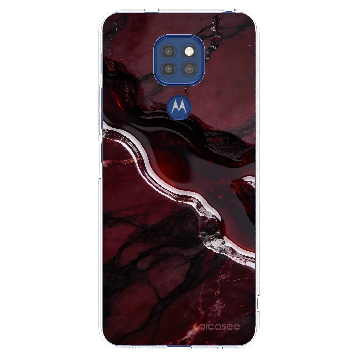 Picasee Motorola Moto G9 Play Hülle - Transparentes Silikon - Cherry stone