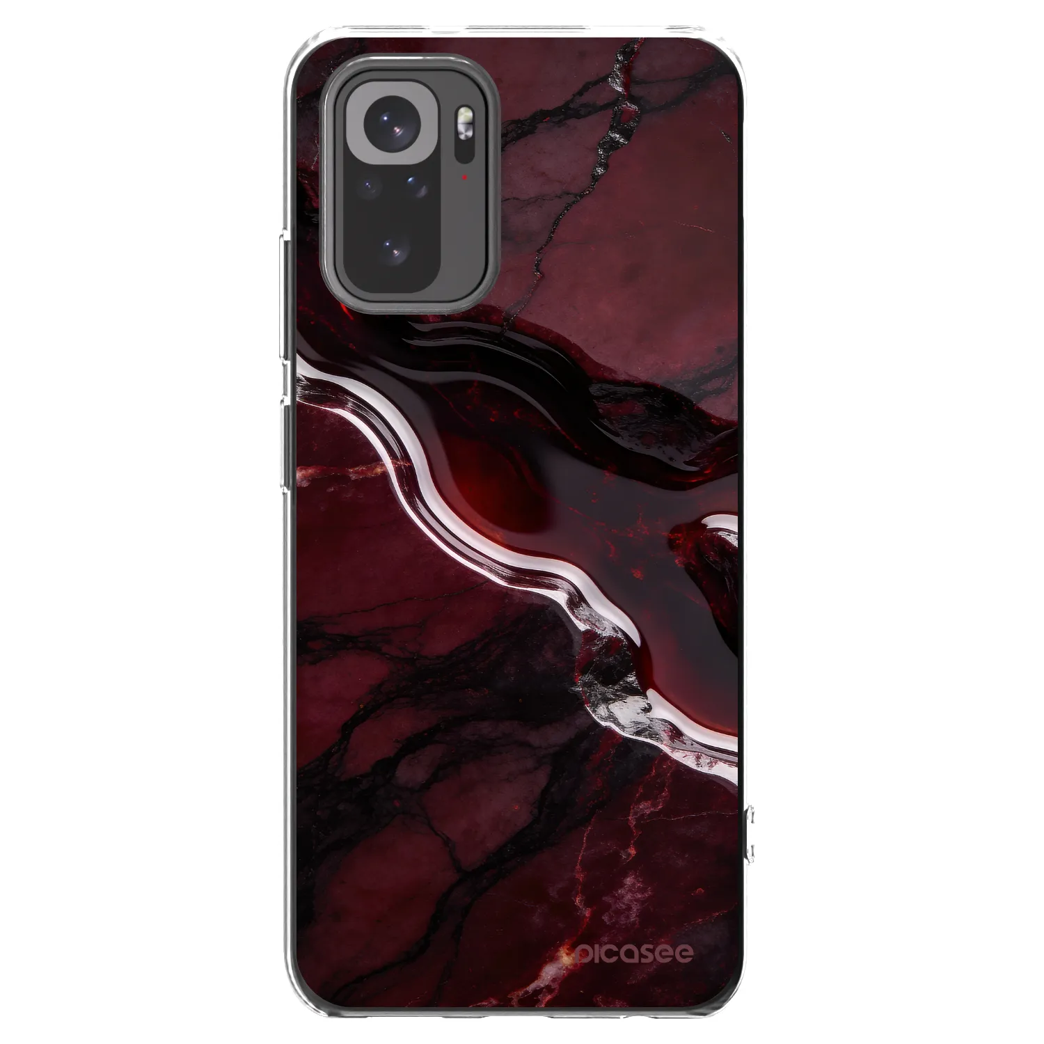 Picasee Xiaomi Redmi Note 10 Hülle - Transparentes Silikon - Cherry stone