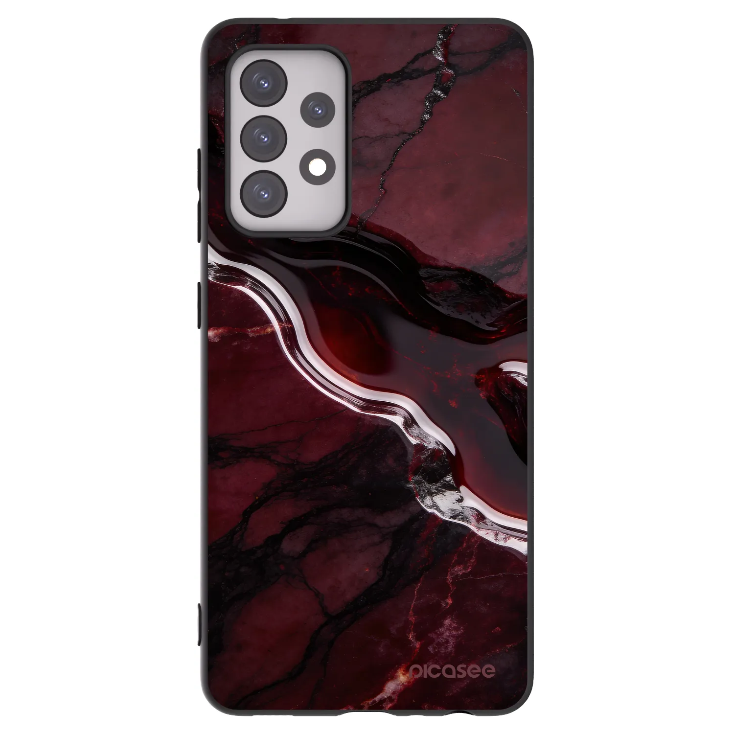 Picasee Samsung Galaxy A52 5G A525F Hülle - Schwarzes Silikon - Cherry stone
