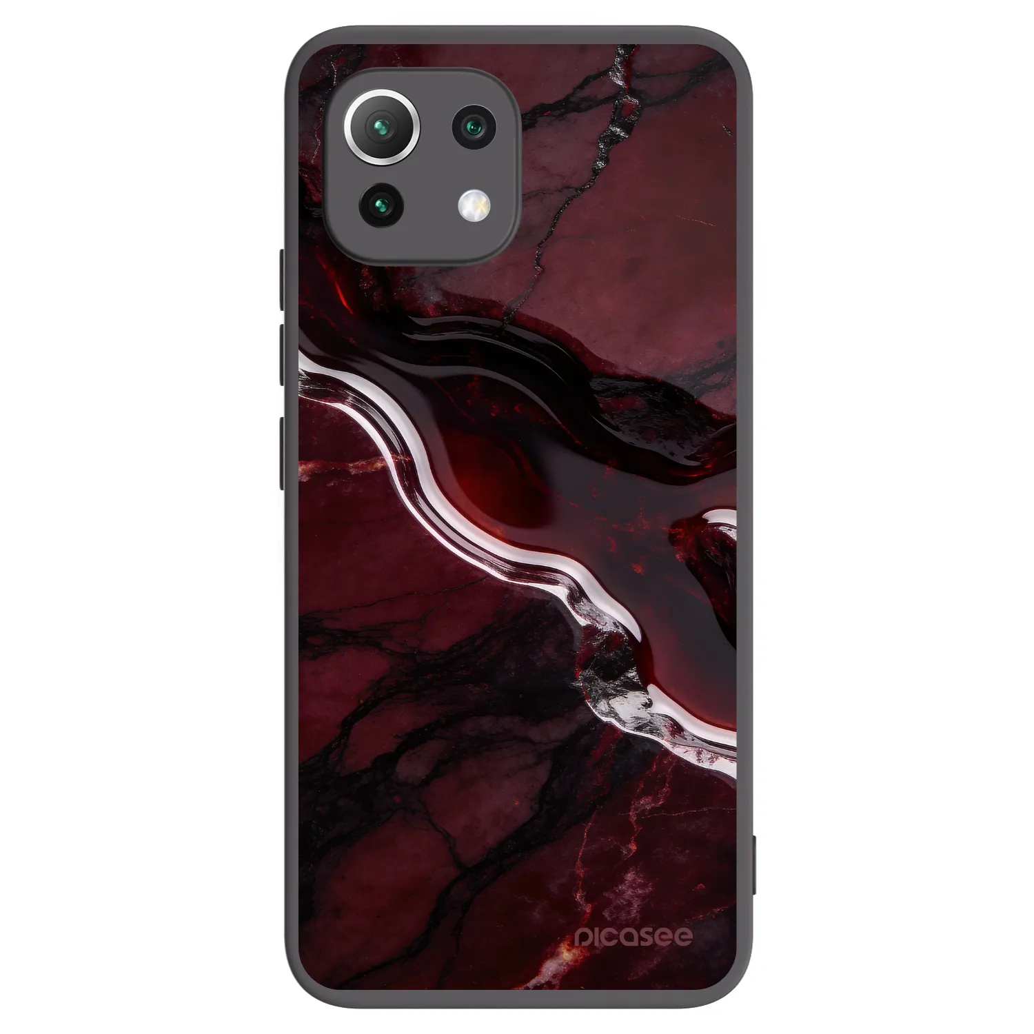 Picasee Xiaomi Mi 11 Lite Hülle - Schwarzes Silikon - Cherry stone
