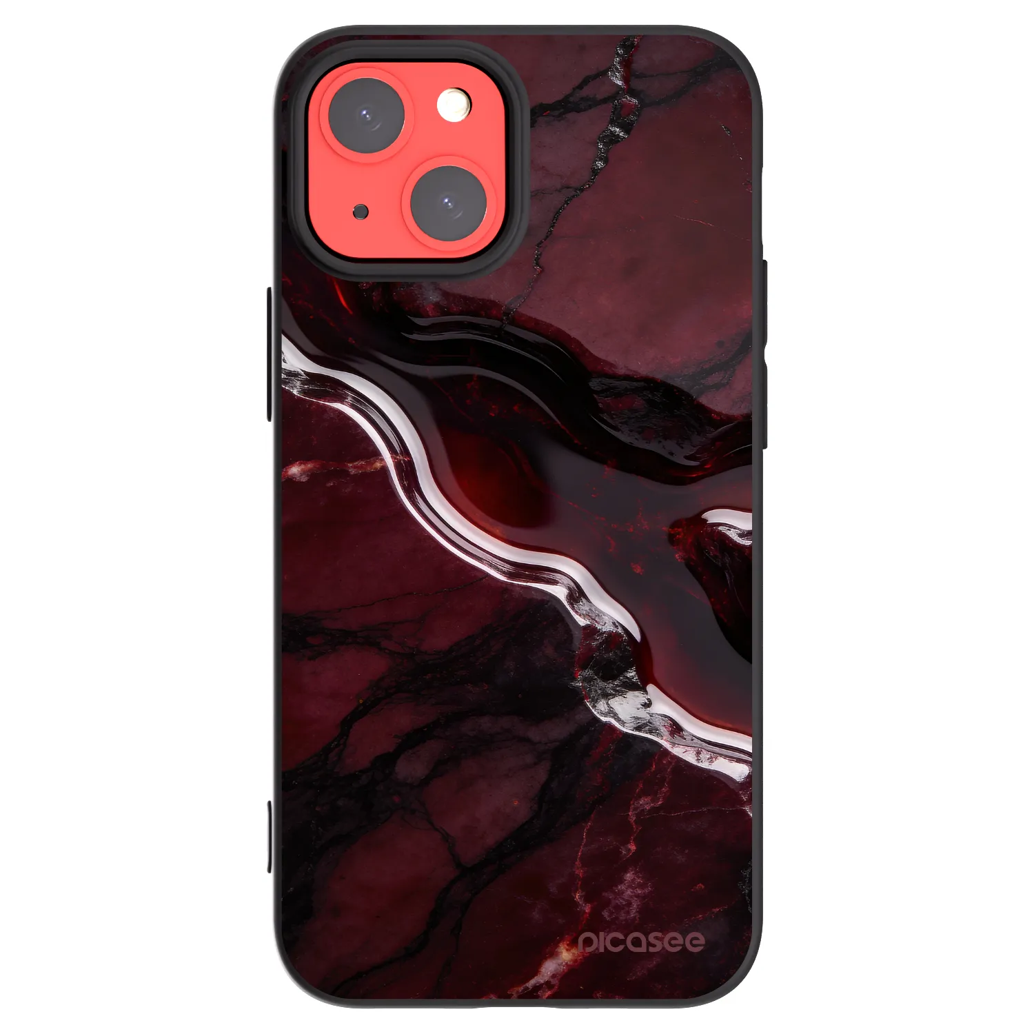 Picasee Apple iPhone 13 mini Hülle - Schwarzes Silikon - Cherry stone