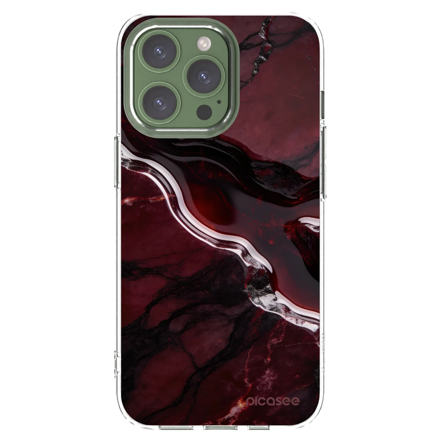 Picasee Apple iPhone 13 Pro Hülle - Transparentes Silikon - Cherry stone