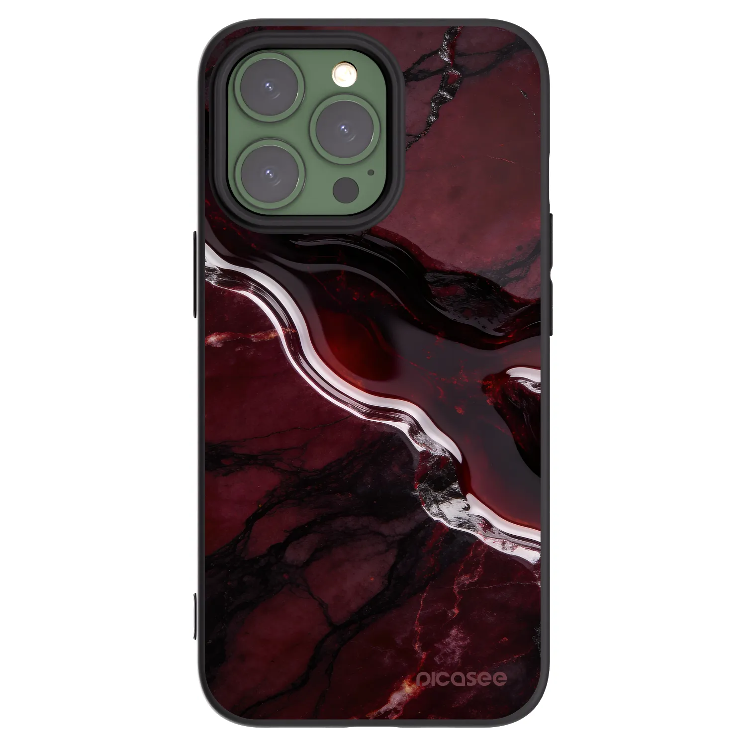 Picasee Apple iPhone 13 Pro Hülle - Schwarzes Silikon - Cherry stone