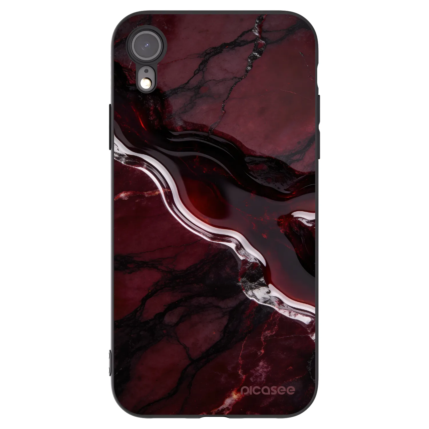 Picasee Apple iPhone XR Hülle - Schwarzes Silikon - Cherry stone