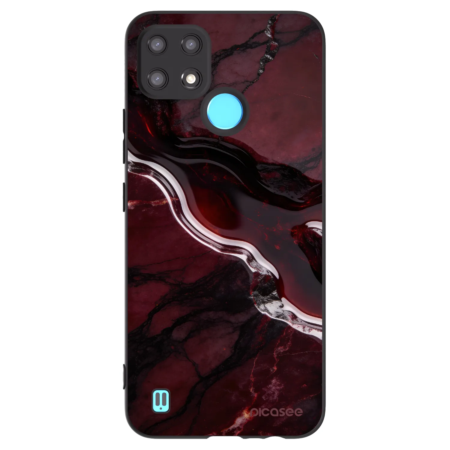 Picasee Realme C21 Hülle - Schwarzes Silikon - Cherry stone