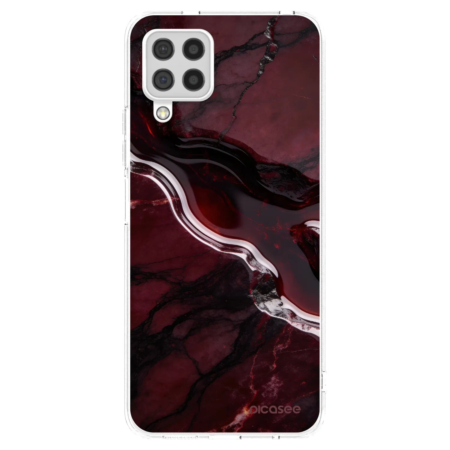 Picasee Samsung Galaxy A22 A225F 4G Hülle - Transparentes Silikon - Cherry stone