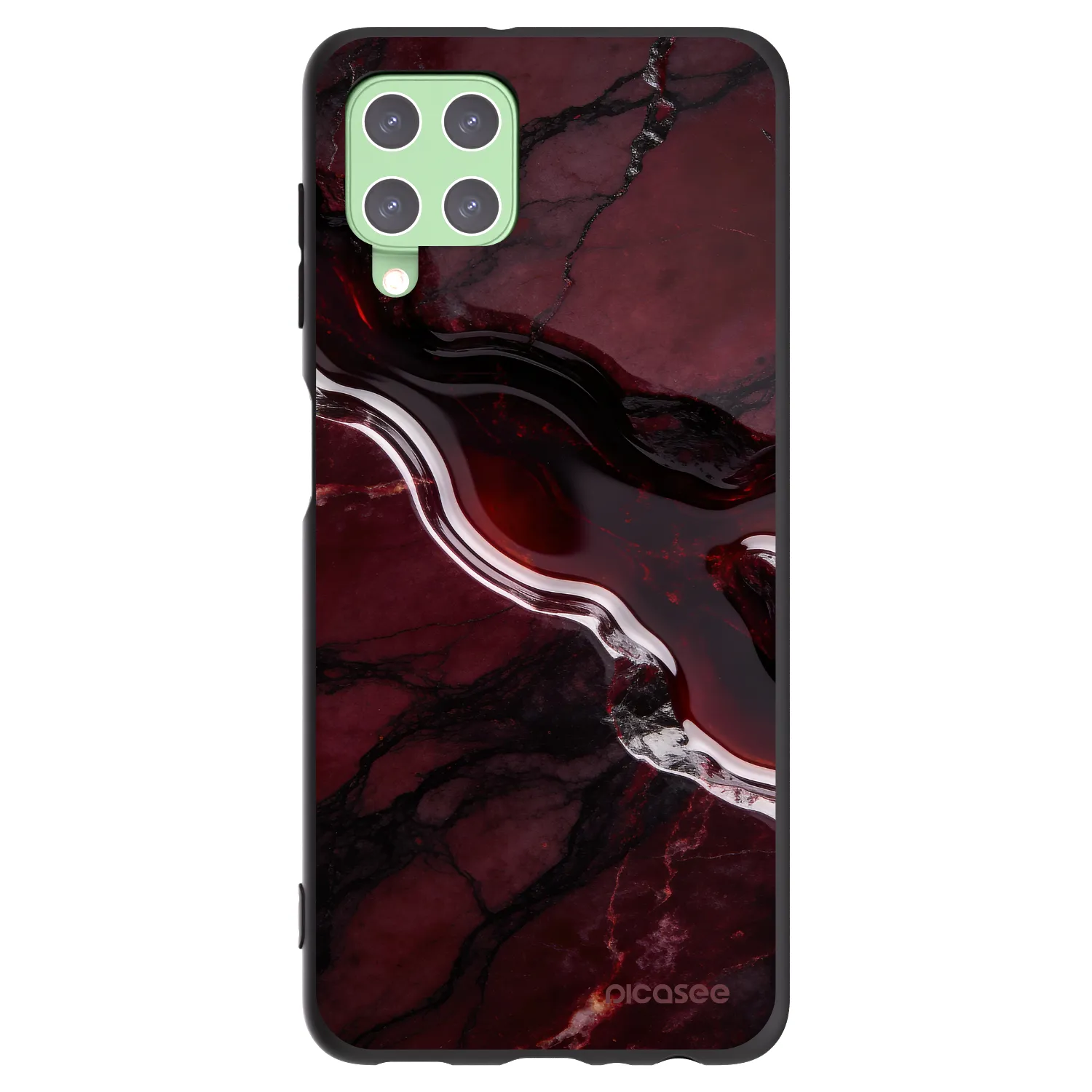 Picasee Samsung Galaxy A22 A225F 4G Hülle - Schwarzes Silikon - Cherry stone