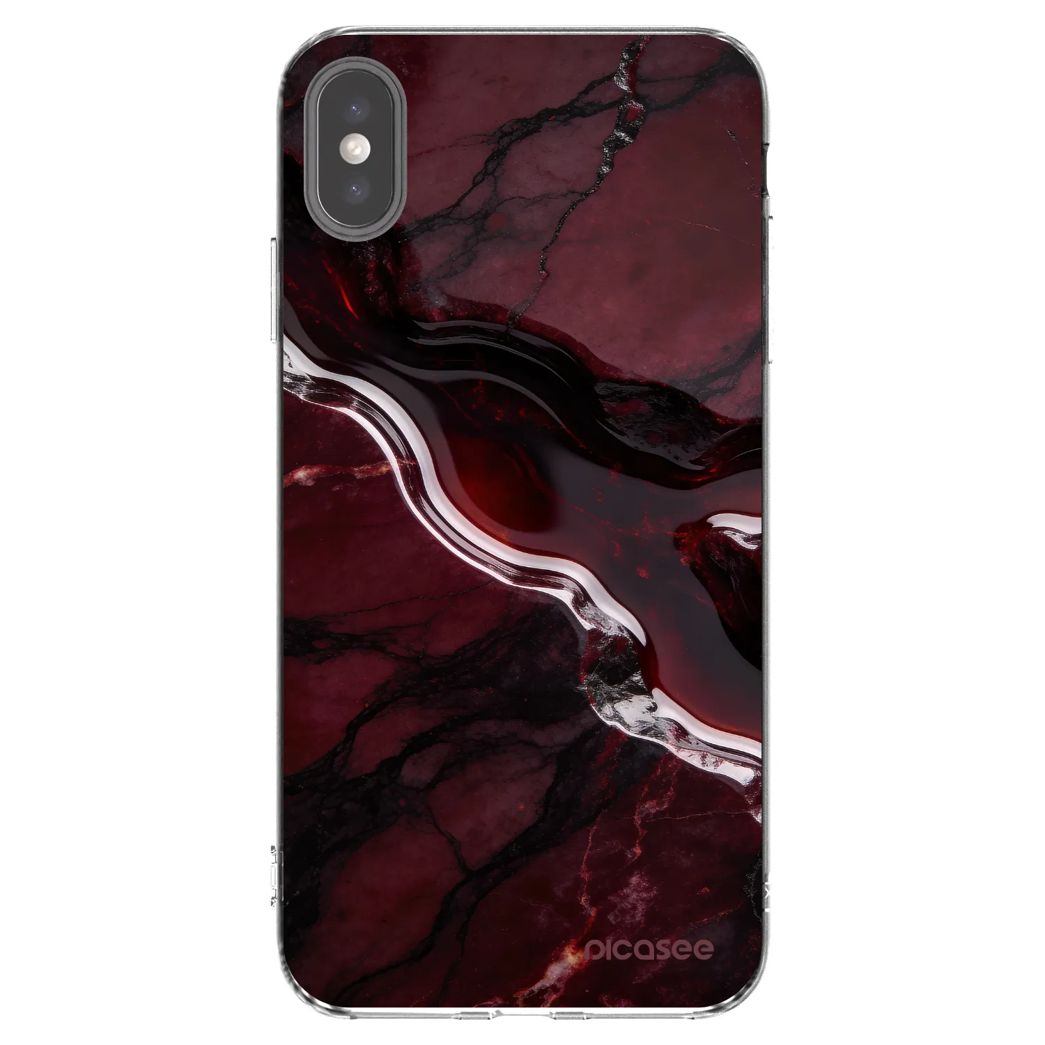 Picasee Apple iPhone XS Max Hülle - Transparentes Silikon - Cherry stone