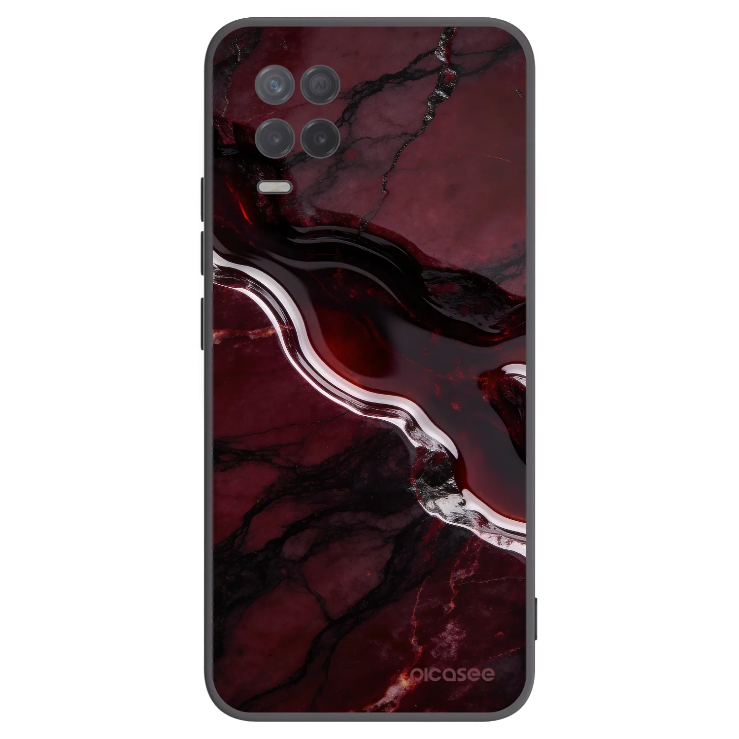 Picasee Realme 8 5G Hülle - Schwarzes Silikon - Cherry stone