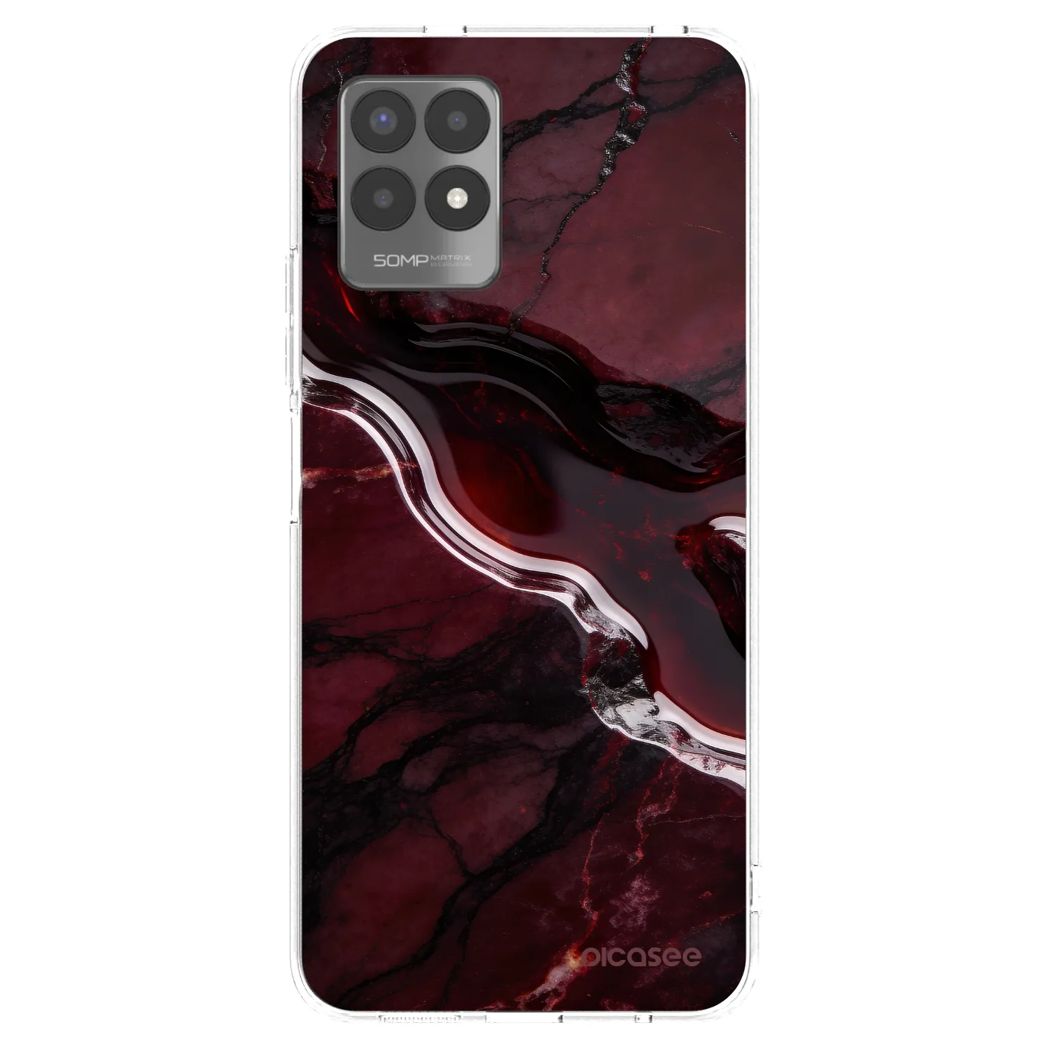 Picasee Realme 8i Hülle - Transparentes Silikon - Cherry stone